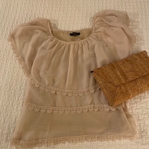 Thesis layered blouse with lace trim